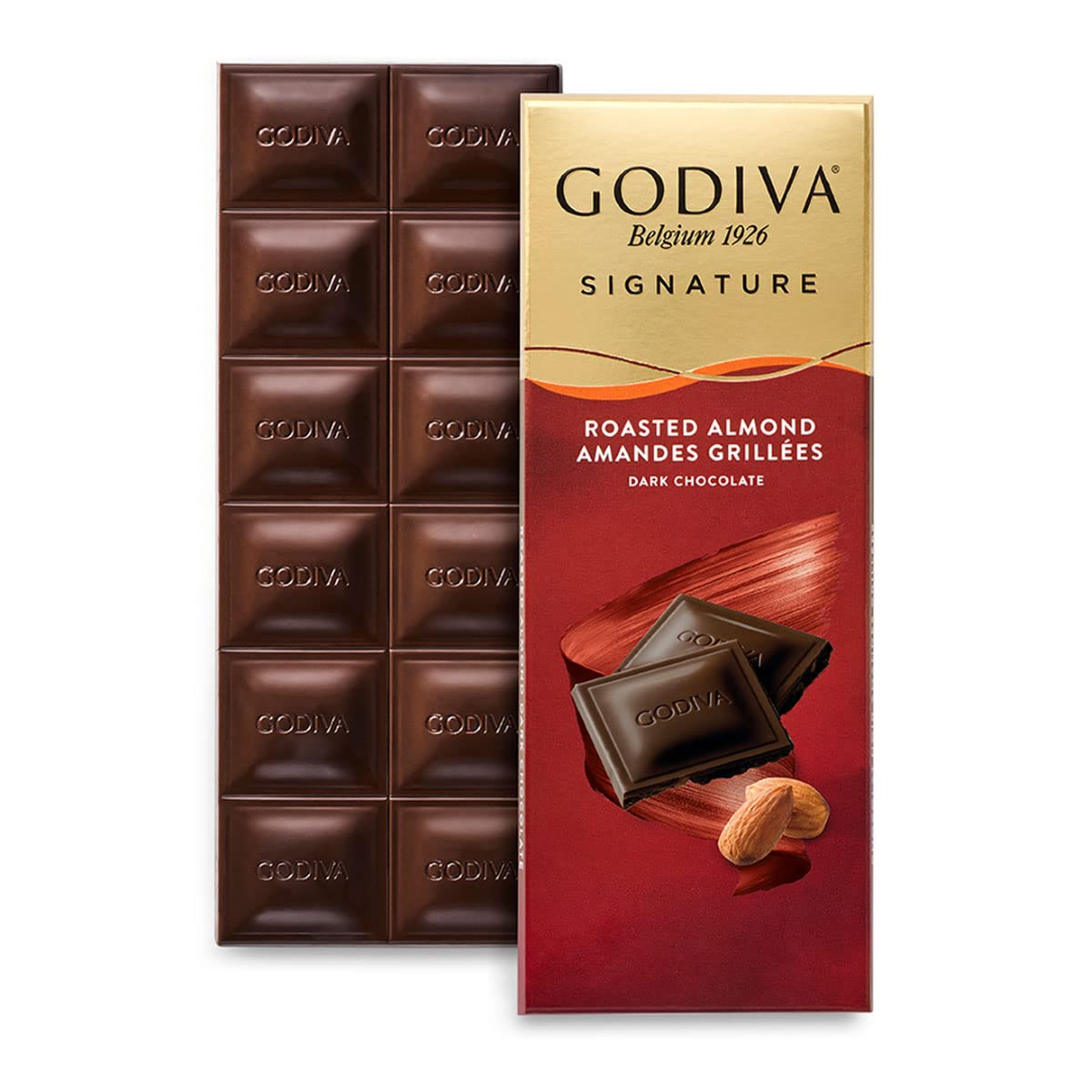 GODIVA ROASTED ALMOND DARK CHOCOLATE 90G